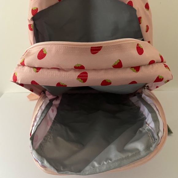 JanSport - Pink Strawberry Shower Backpack - Picture 8 of 10